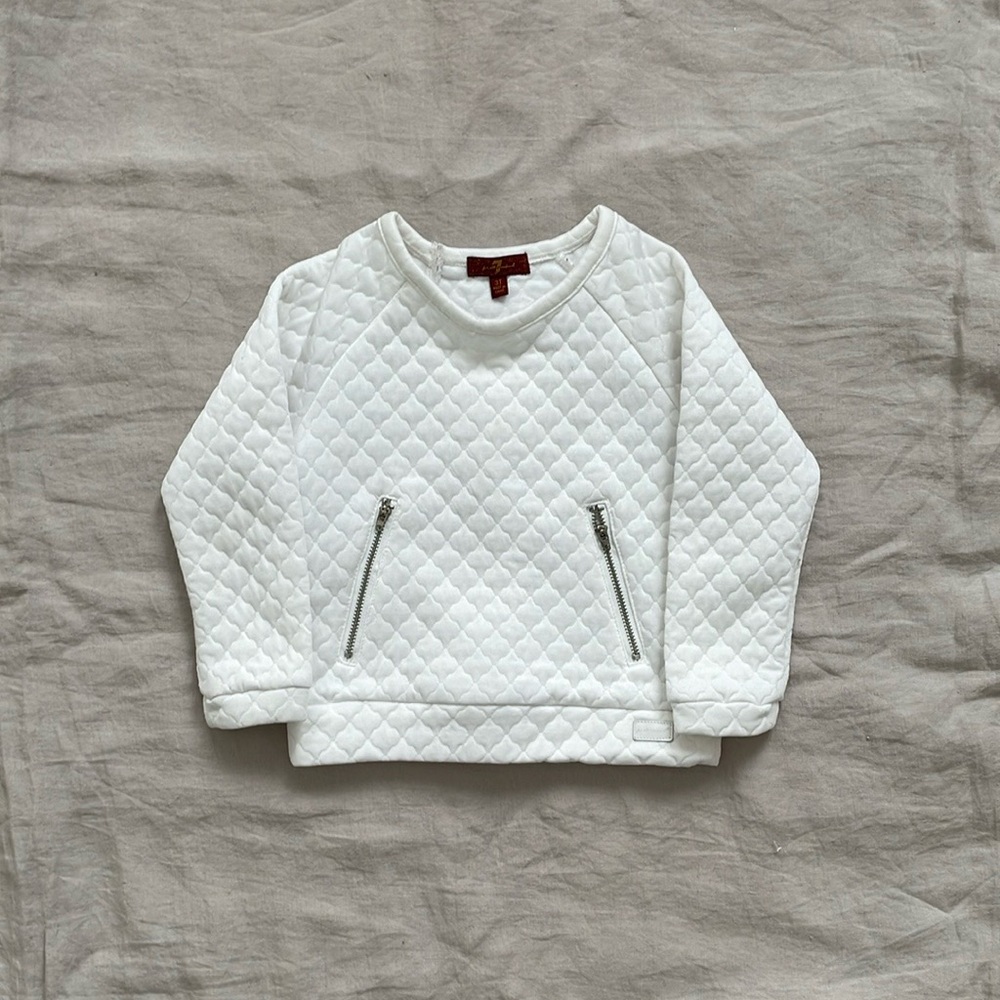 7 For All Mankind Quilted White Kids Top